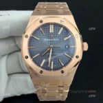 Swiss Made Audemars Piguet Royal Oak Blue Dial 15400 Rose Gold Watch_th.jpg